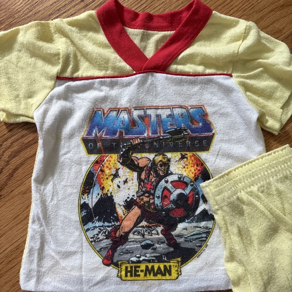 Vintage Masters Of The Universe Kids Pajama Set HeMan Mattel 1982 Size 5